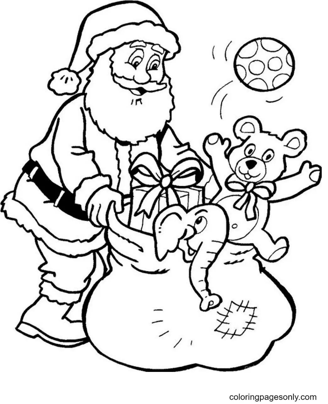 Çocuklar İçin Noel-Baba Boyama Sayfaları 
