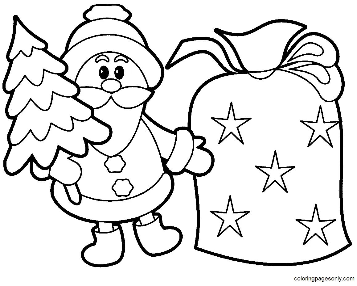Çocuklar İçin Noel-Baba Boyama Sayfaları 