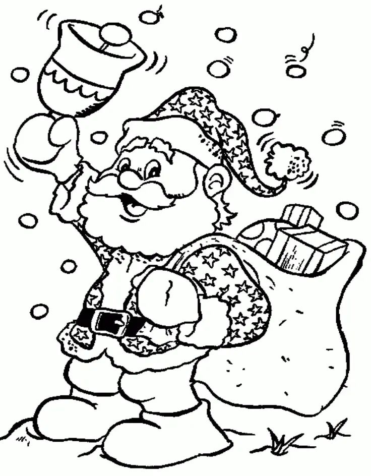 Çocuklar İçin Noel-Baba Boyama Sayfaları 