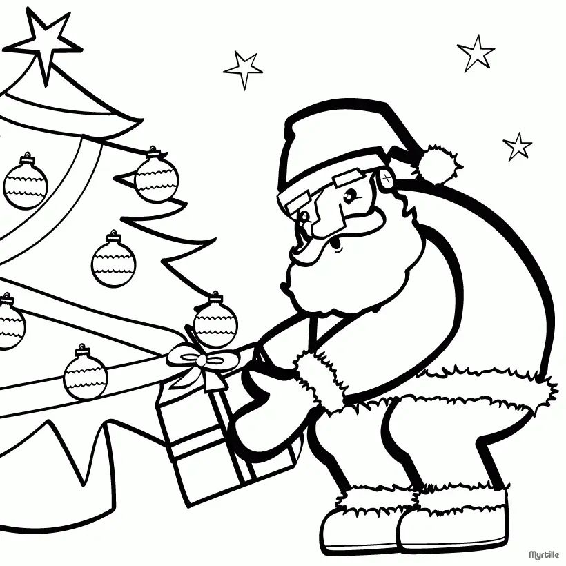 Çocuklar İçin Noel-Baba Boyama Sayfaları 