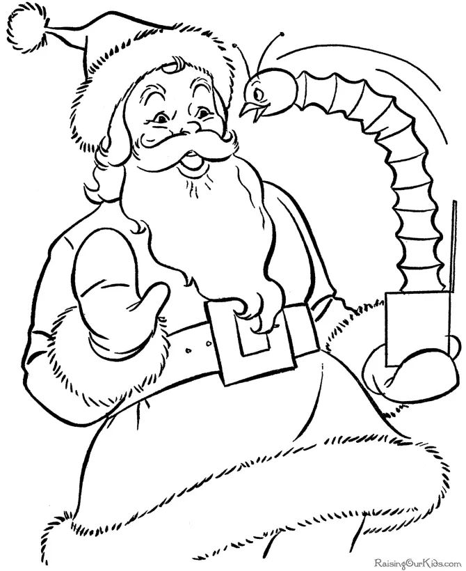 Çocuklar İçin Noel-Baba Boyama Sayfaları 