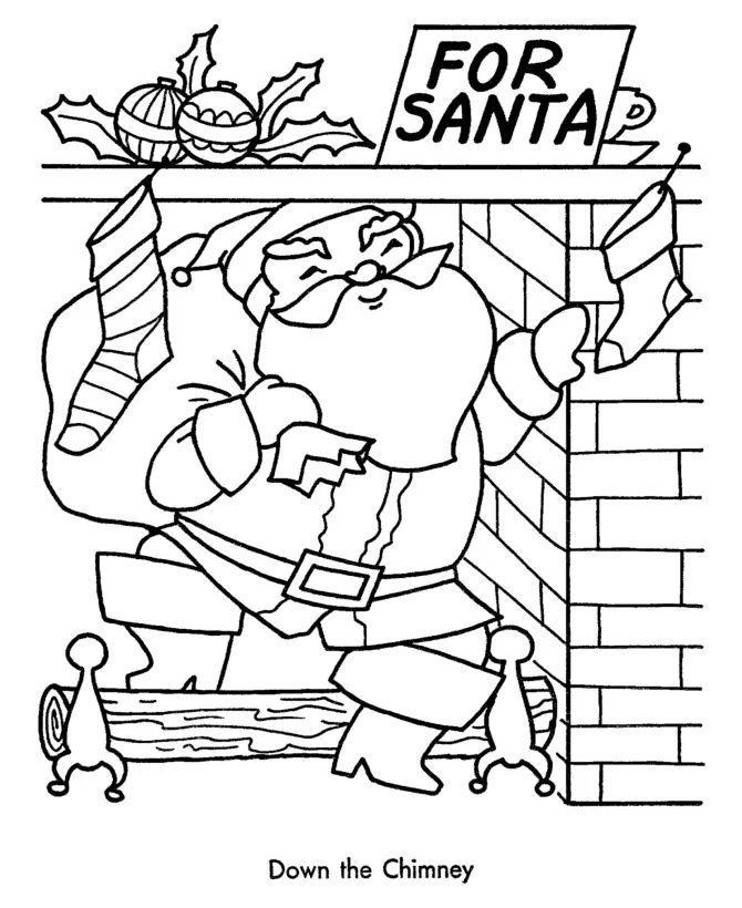 Çocuklar İçin Noel-Baba Boyama Sayfaları 