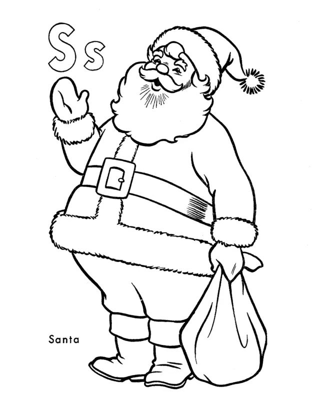 Çocuklar İçin Noel-Baba Boyama Sayfaları 