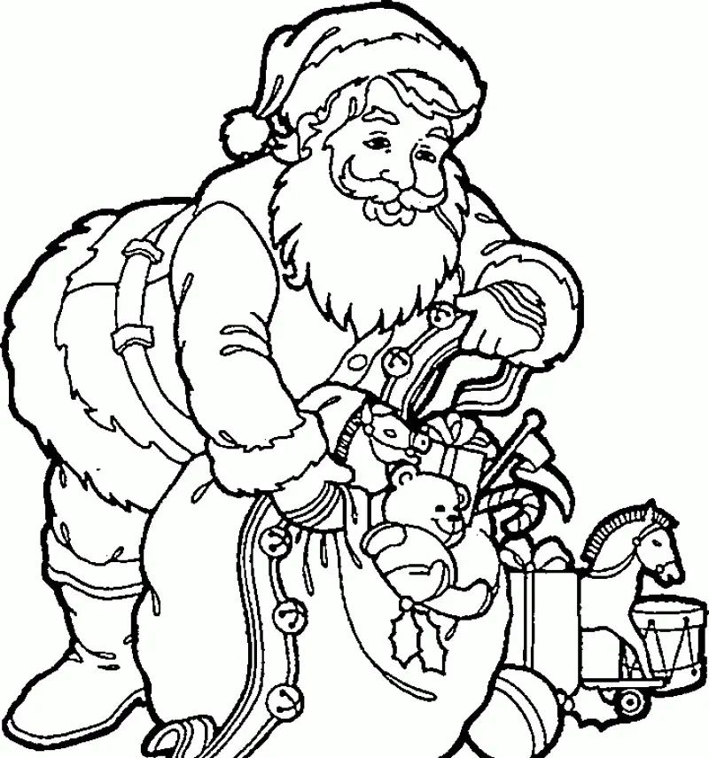 Çocuklar İçin Noel-Baba Boyama Sayfaları 