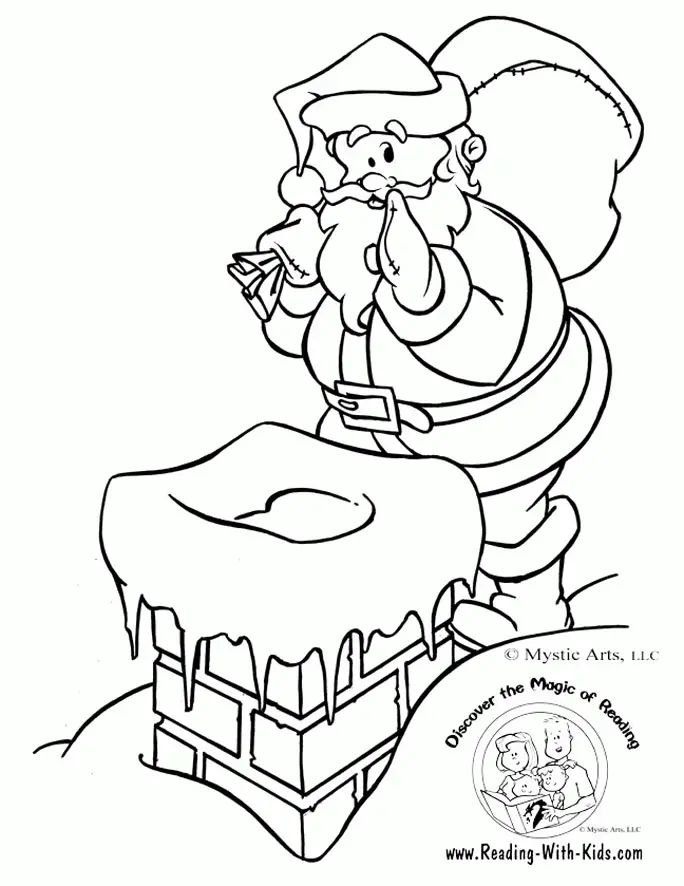 Çocuklar İçin Noel-Baba Boyama Sayfaları 