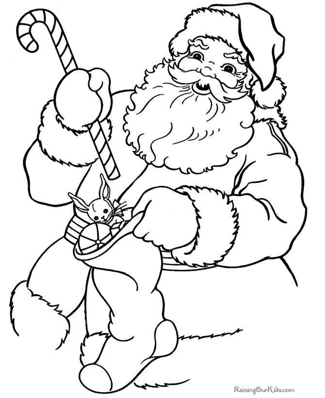 Çocuklar İçin Noel-Baba Boyama Sayfaları 