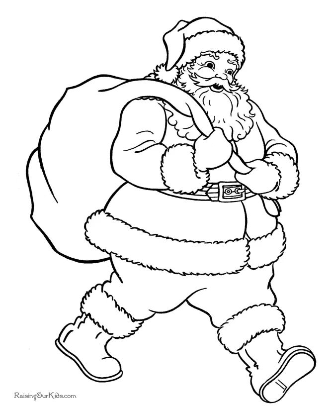Çocuklar İçin Noel-Baba Boyama Sayfaları 