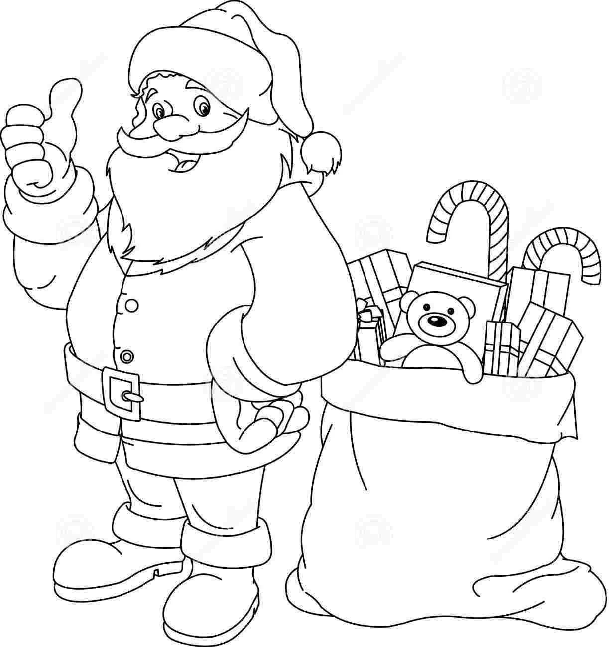 Çocuklar İçin Noel-Baba Boyama Sayfaları 