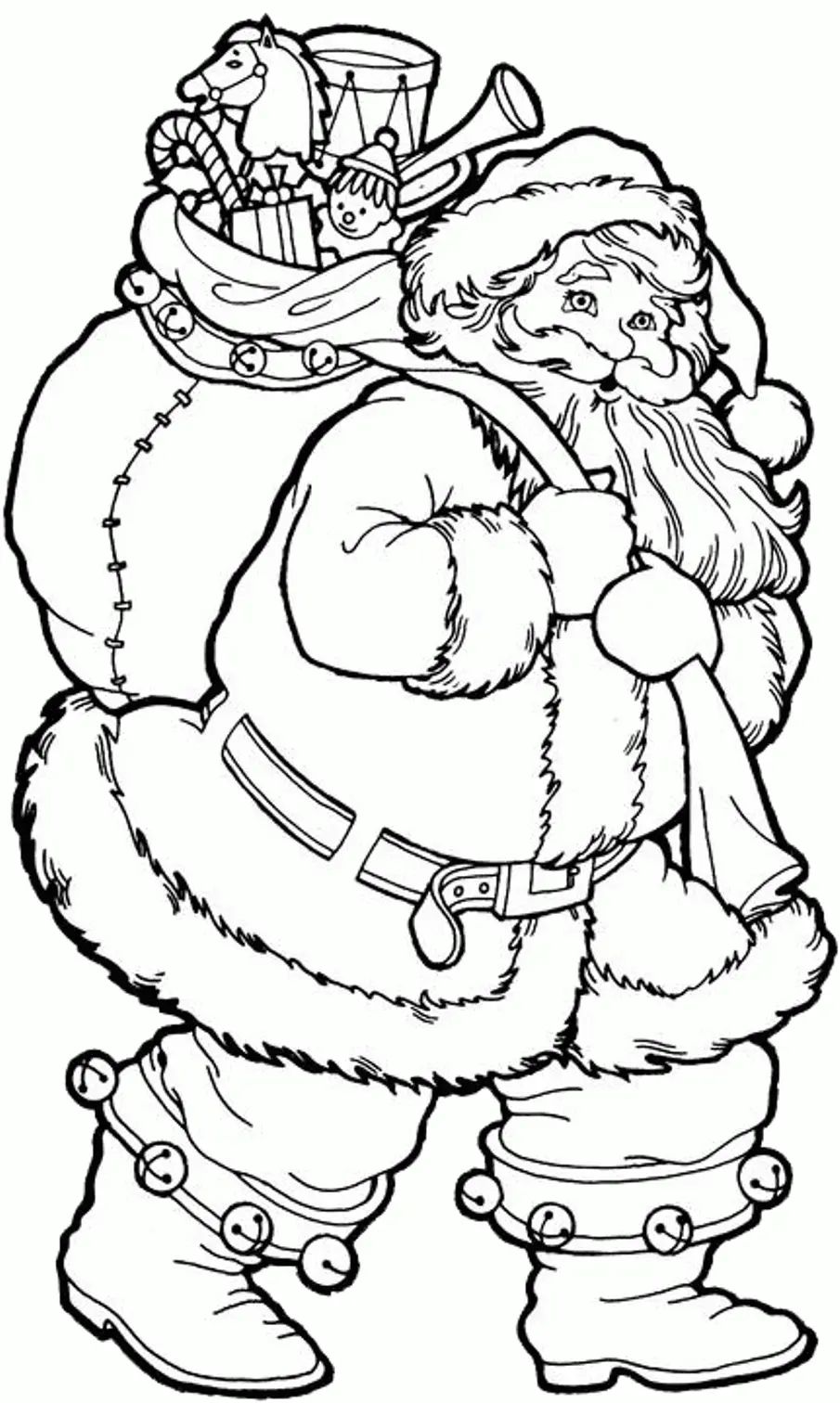 Çocuklar İçin Noel-Baba Boyama Sayfaları 