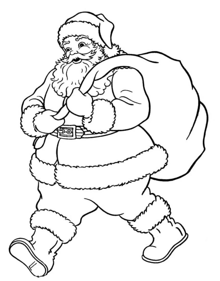 Çocuklar İçin Noel-Baba Boyama Sayfaları 
