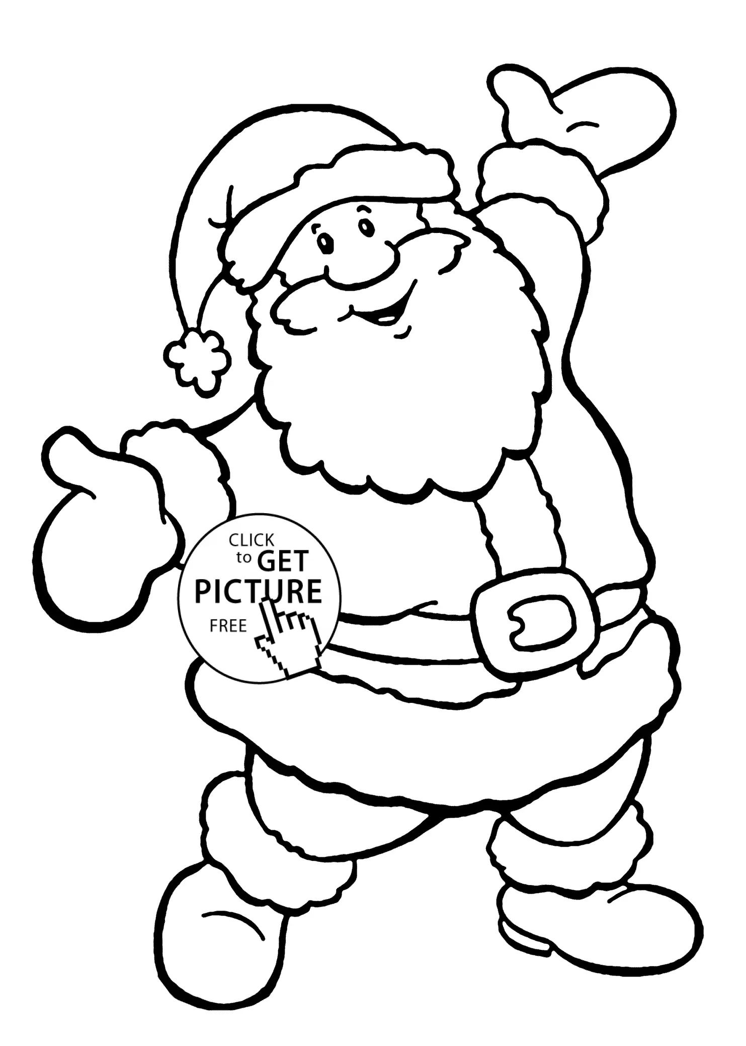 Çocuklar İçin Noel-Baba Boyama Sayfaları 