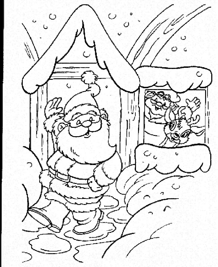 Çocuklar İçin Noel-Baba Boyama Sayfaları 