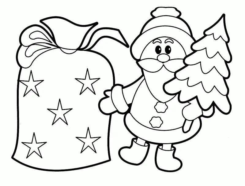 Çocuklar İçin Noel-Baba Boyama Sayfaları 