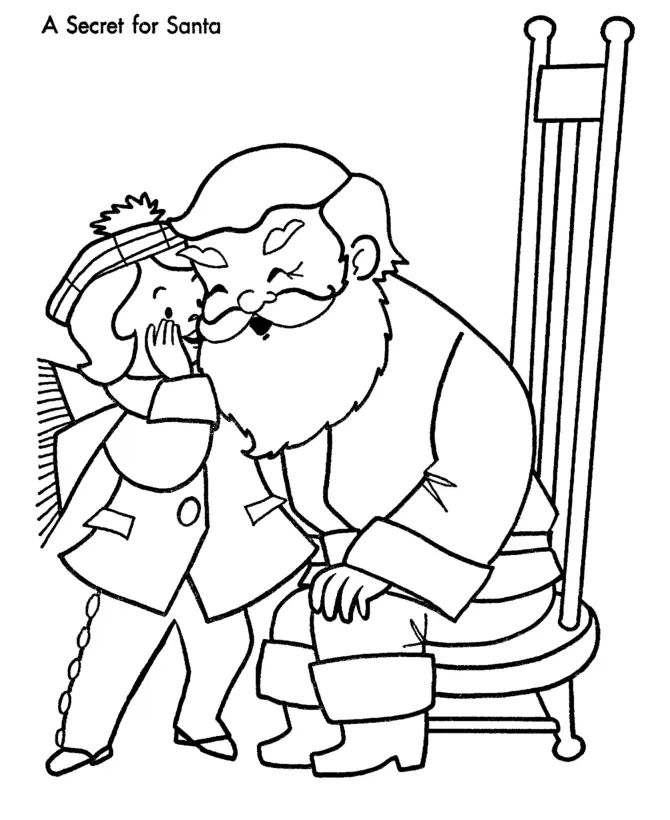 Çocuklar İçin Noel-Baba Boyama Sayfaları 