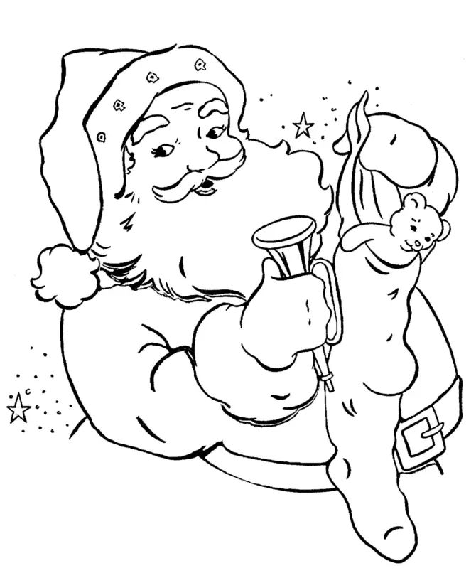 Çocuklar İçin Noel-Baba Boyama Sayfaları 