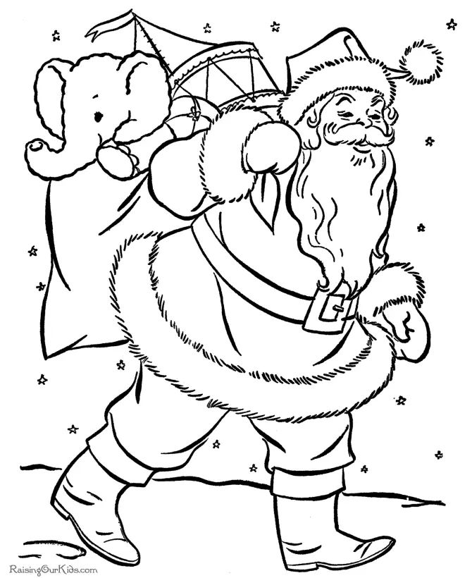 Çocuklar İçin Noel-Baba Boyama Sayfaları 