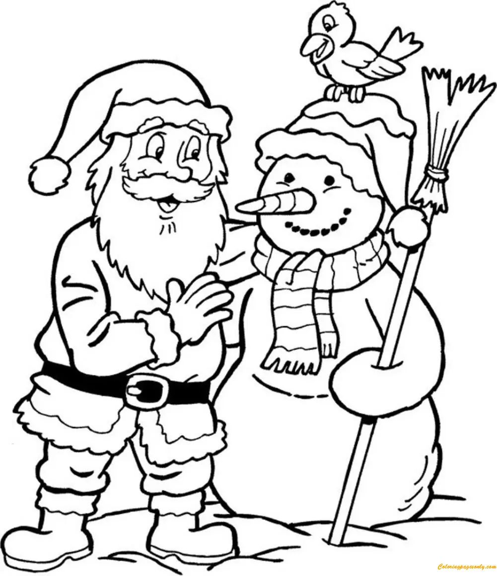 Çocuklar İçin Noel-Baba Boyama Sayfaları 