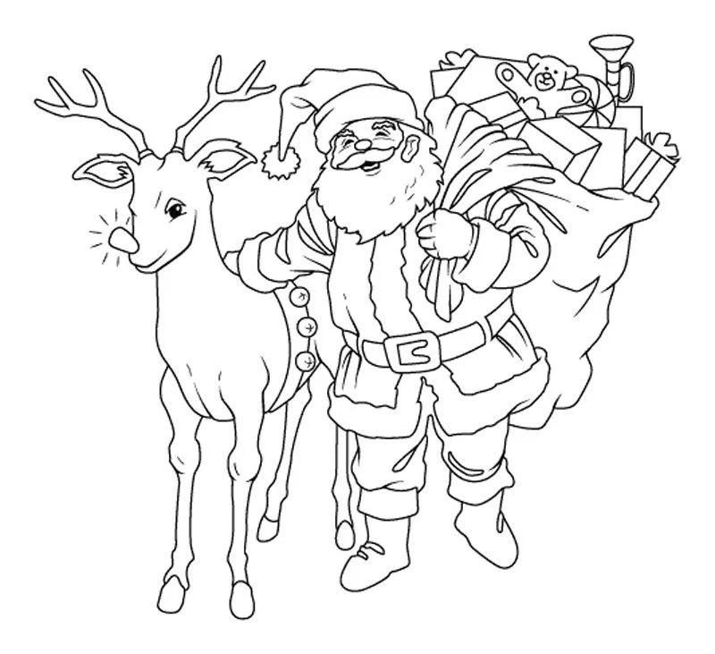 Çocuklar İçin Noel-Baba Boyama Sayfaları 