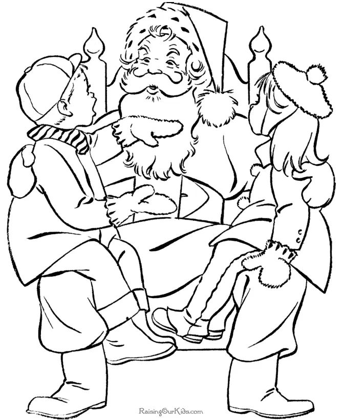 Çocuklar İçin Noel-Baba Boyama Sayfaları 