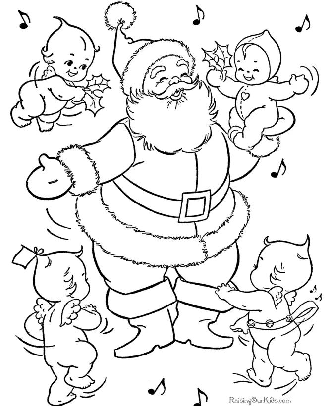 Çocuklar İçin Noel-Baba Boyama Sayfaları 