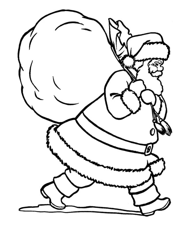Çocuklar İçin Noel-Baba Boyama Sayfaları 