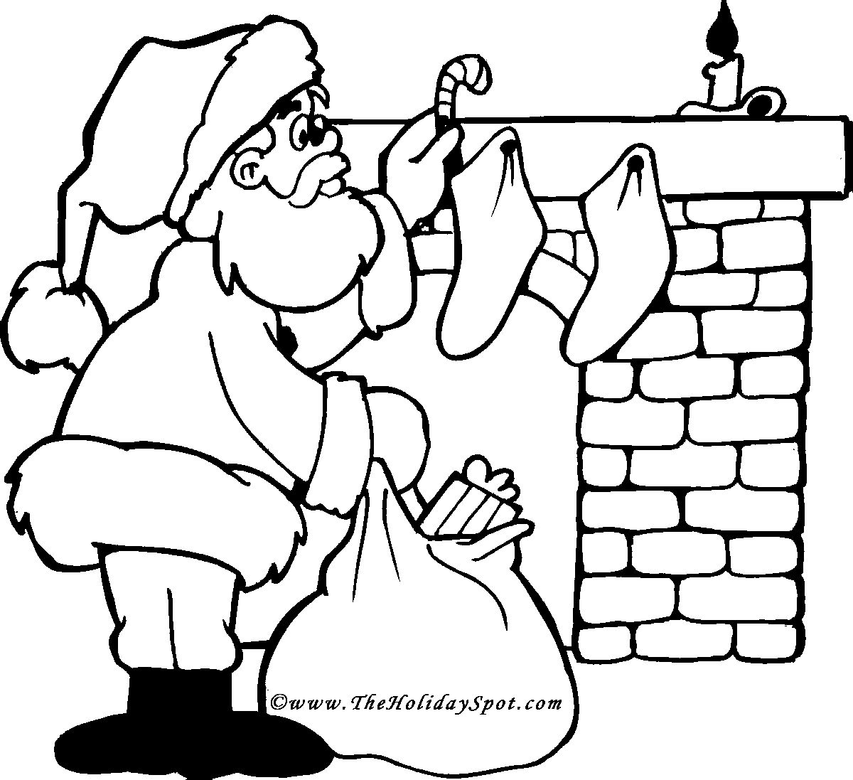 Çocuklar İçin Noel-Baba Boyama Sayfaları 