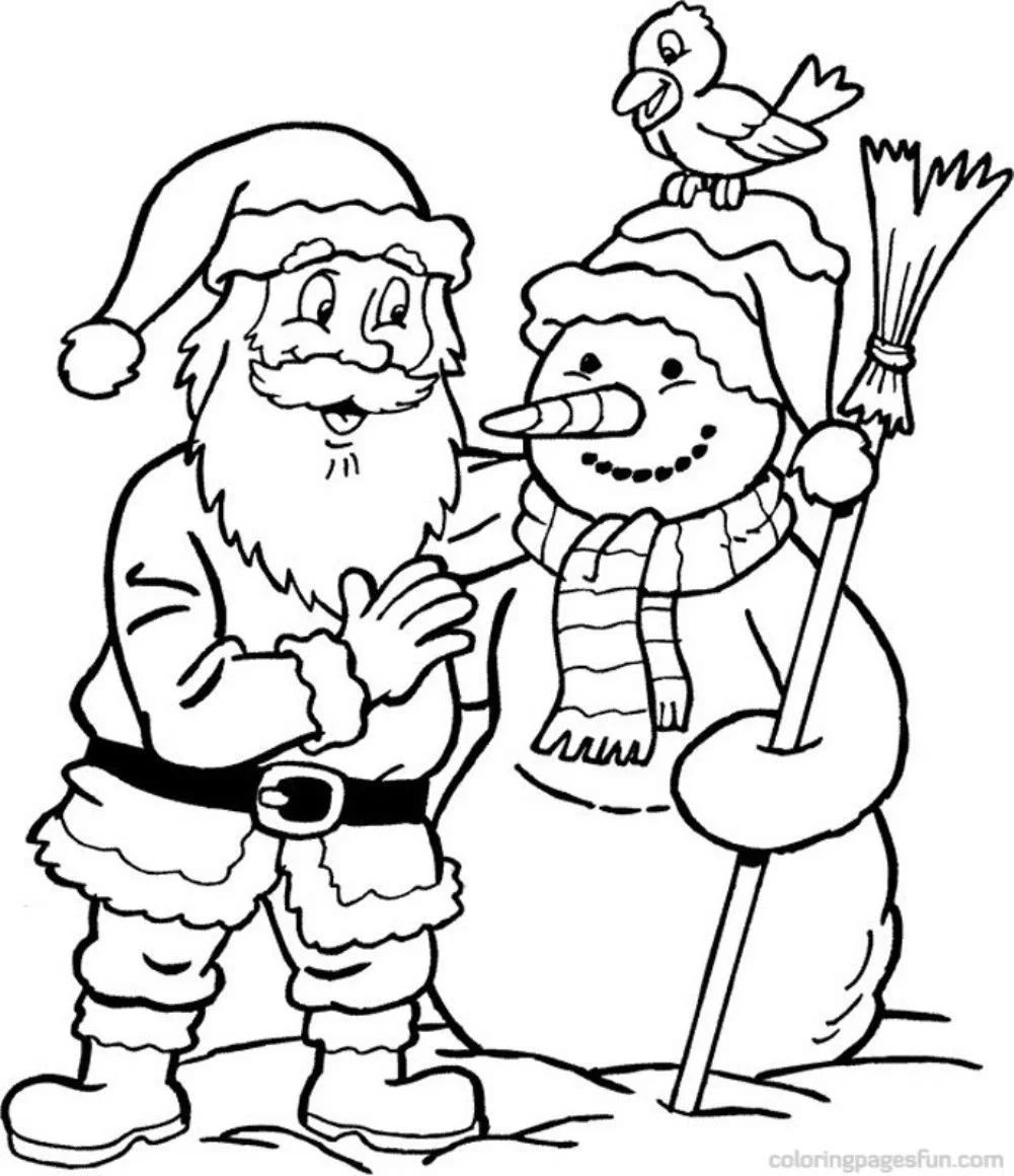Çocuklar İçin Noel-Baba Boyama Sayfaları 