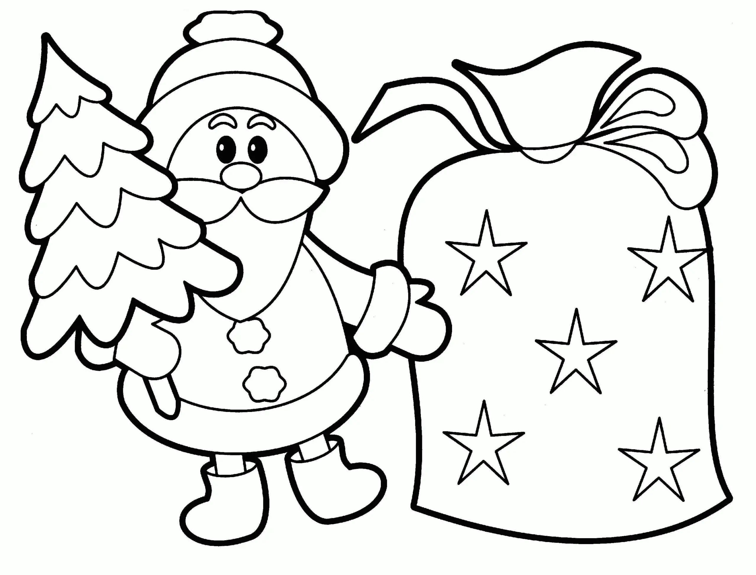 Çocuklar İçin Noel-Baba Boyama Sayfaları 
