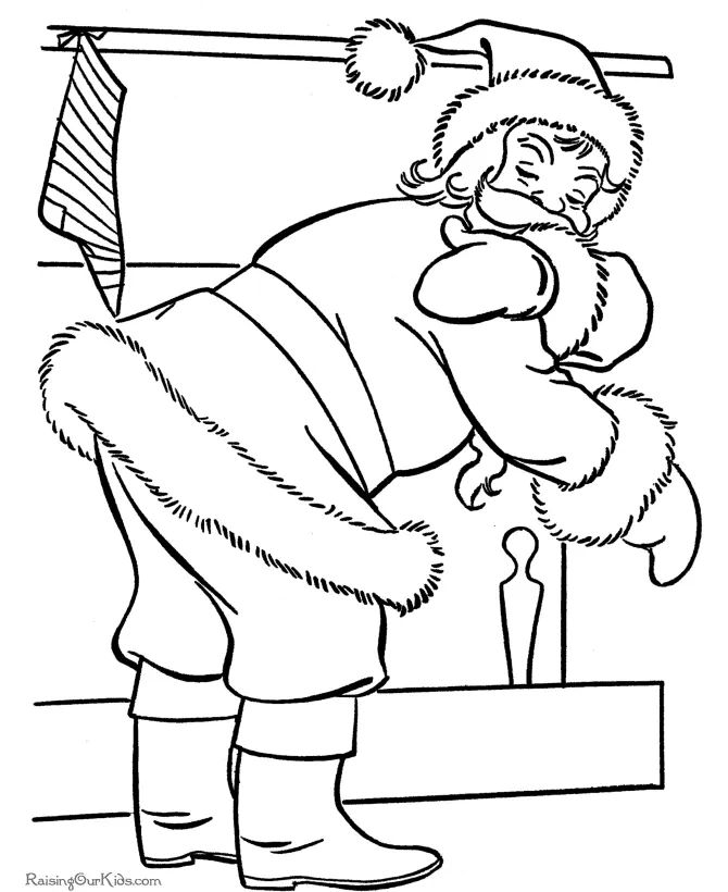 Çocuklar İçin Noel-Baba Boyama Sayfaları 