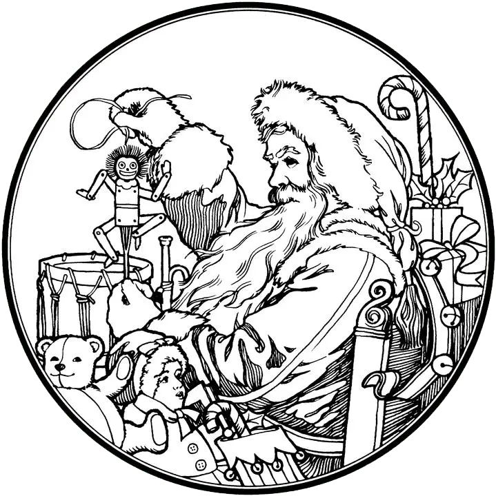Çocuklar İçin Noel-Baba Boyama Sayfaları 
