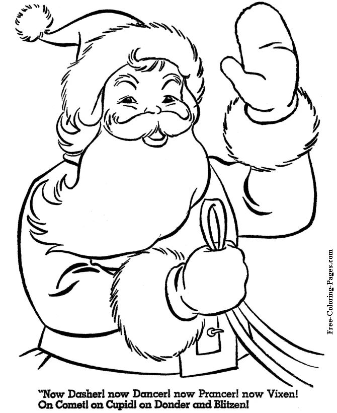 Çocuklar İçin Noel-Baba Boyama Sayfaları 