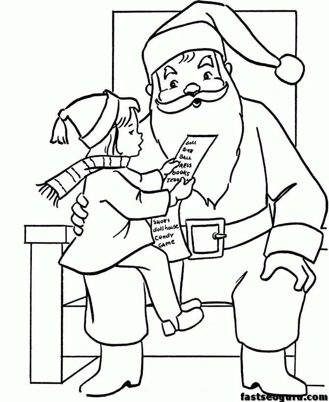 Çocuklar İçin Noel-Baba Boyama Sayfaları 