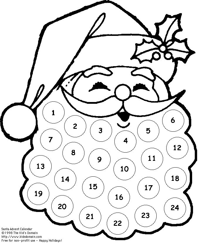 Çocuklar İçin Noel-Baba Boyama Sayfaları 