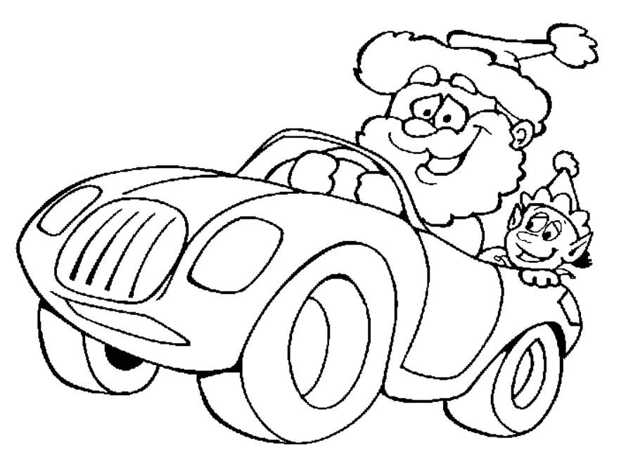 Çocuklar İçin Noel-Baba Boyama Sayfaları 