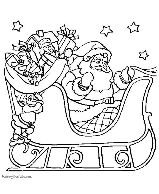 Çocuklar İçin Noel-Baba Boyama Sayfaları 