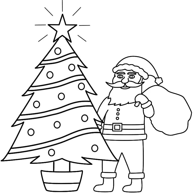 Çocuklar İçin Noel-Baba Boyama Sayfaları 