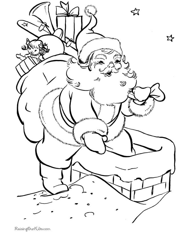 Çocuklar İçin Noel-Baba Boyama Sayfaları 