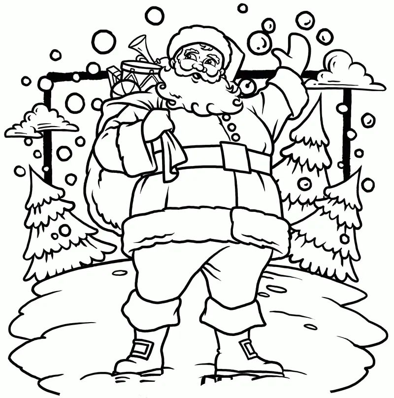 Çocuklar İçin Noel-Baba Boyama Sayfaları 