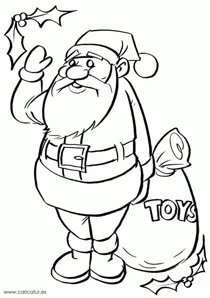 Çocuklar İçin Noel-Baba Boyama Sayfaları 