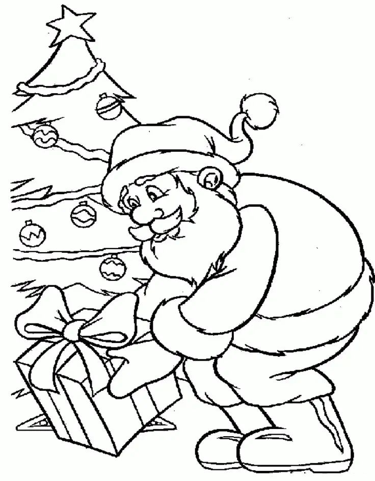 Çocuklar İçin Noel-Baba Boyama Sayfaları 