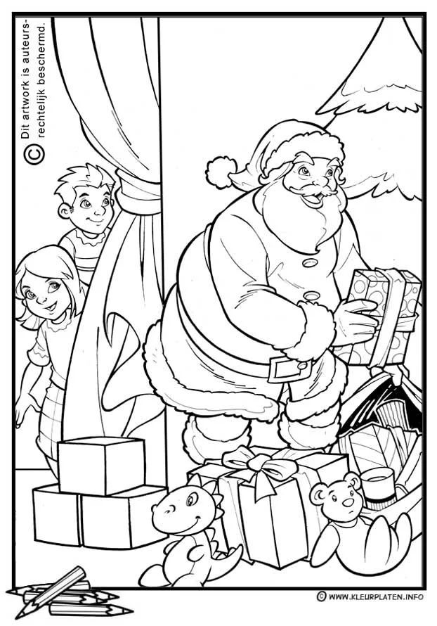 Çocuklar İçin Noel-Baba Boyama Sayfaları 