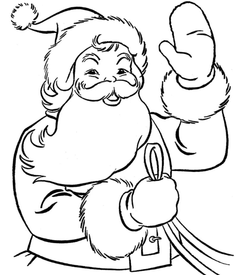 Çocuklar İçin Noel-Baba Boyama Sayfaları 