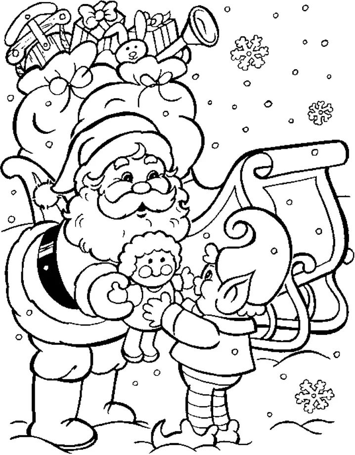 Çocuklar İçin Noel-Baba Boyama Sayfaları 
