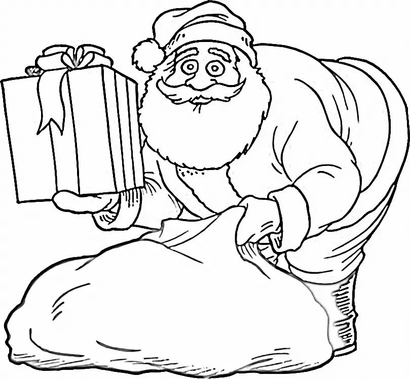 Çocuklar İçin Noel-Baba Boyama Sayfaları 