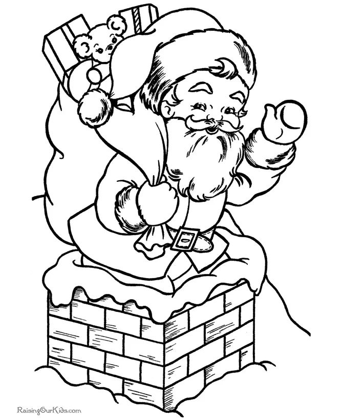 Çocuklar İçin Noel-Baba Boyama Sayfaları 