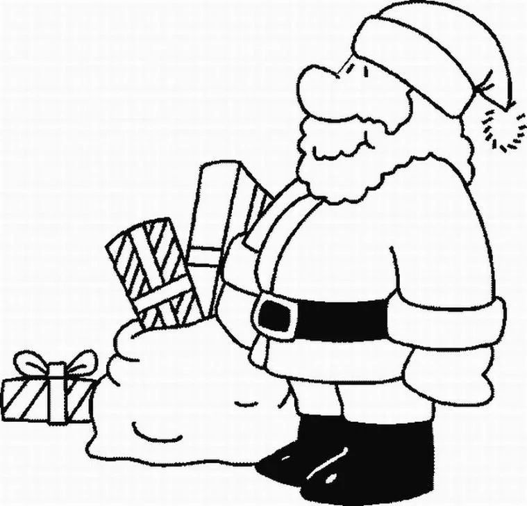 Çocuklar İçin Noel-Baba Boyama Sayfaları 