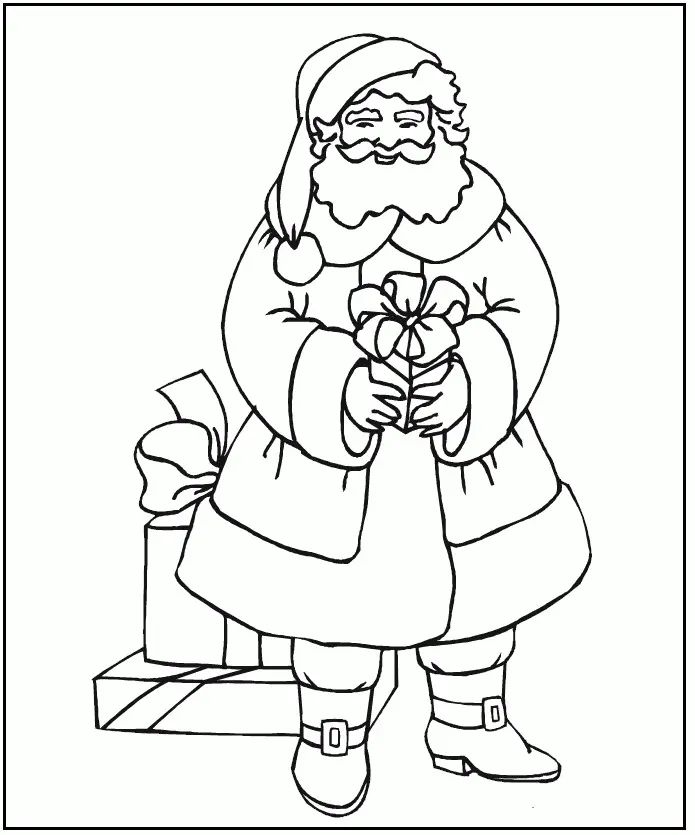 Çocuklar İçin Noel-Baba Boyama Sayfaları 