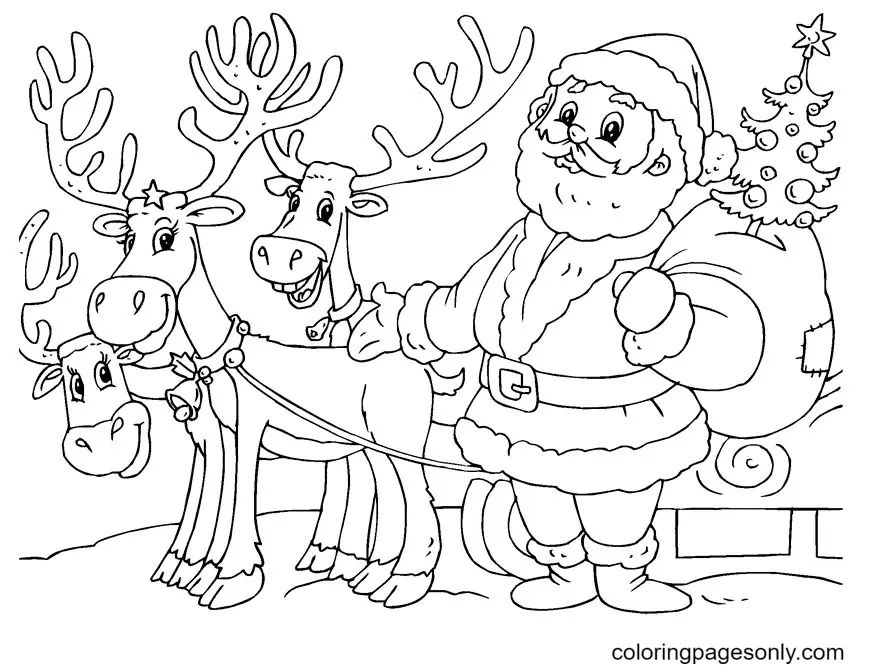 Çocuklar İçin Noel-Baba Boyama Sayfaları 