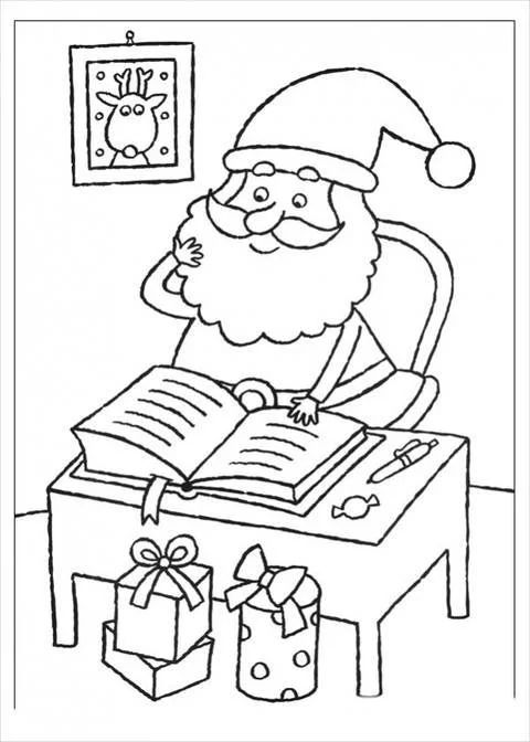 Çocuklar İçin Noel-Baba Boyama Sayfaları 