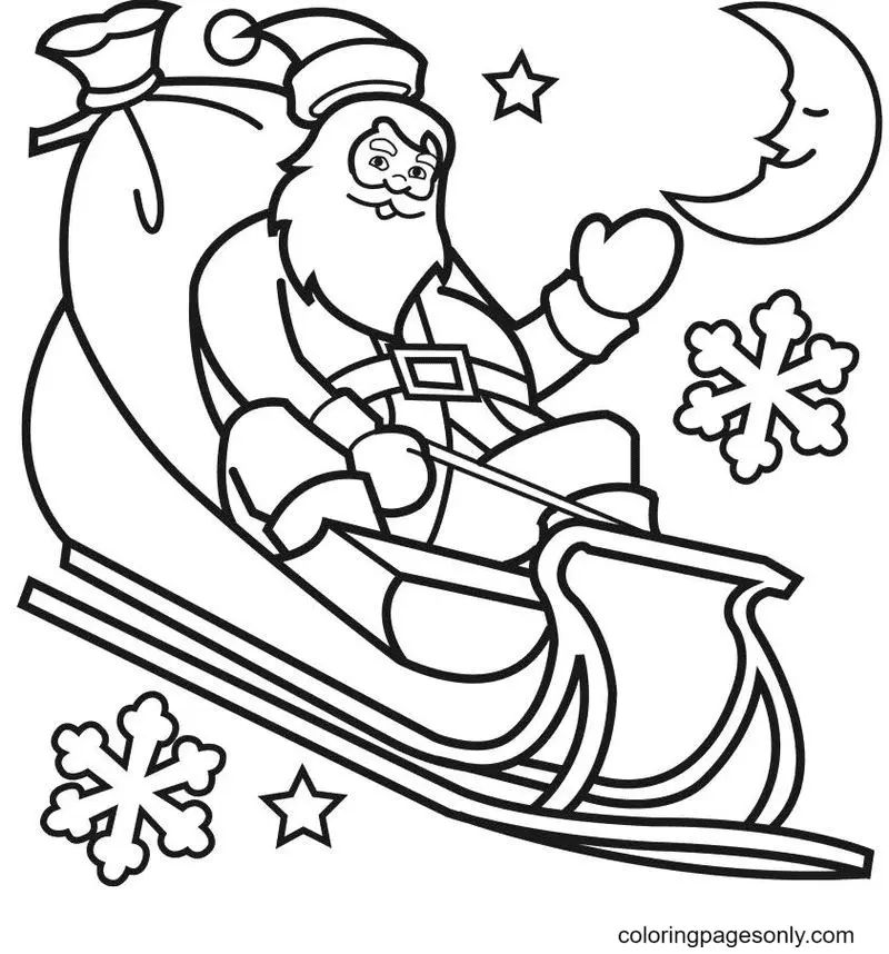 Çocuklar İçin Noel-Baba Boyama Sayfaları 